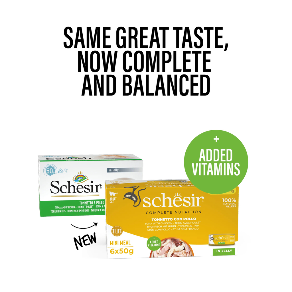 Schesir Complete & Balanced Nutrition Wet Cat Food in Jelly Can- Tuna With Chicken-(6X)