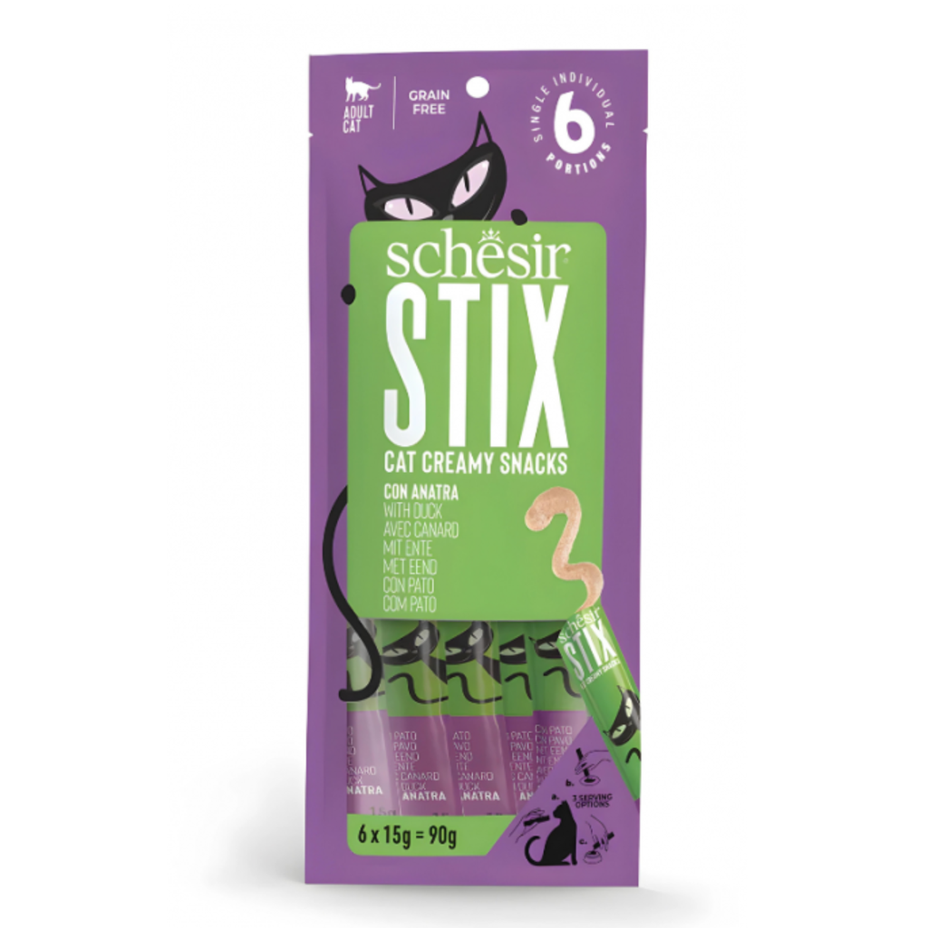Schesir Stix Treat For Cat In Cream - Duck 6x