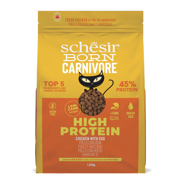 Schesir Born Carnivore Grain Free Oven Baked Dry Cat Chicken & Egg