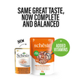Schesir Complete & Balanced Nutrition Wet Cat Food in Jelly Pouch- Tuna & Chicken With Shrimp