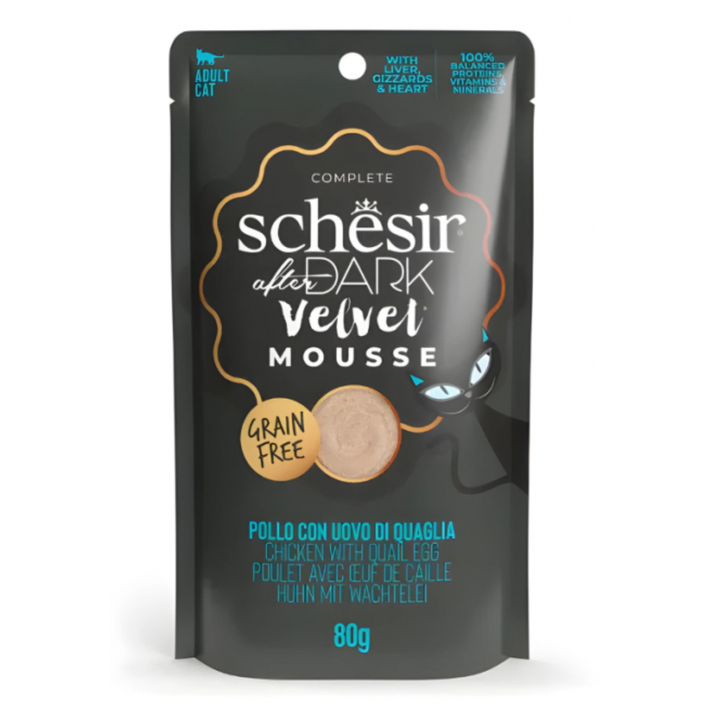 Schesir After Dark Velvet Mousse For Cat - Chicken With Quile Egg