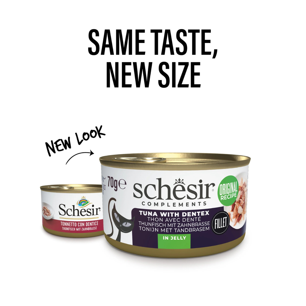 Schesir Complements Cat Wet Food in Jelly Can- Tuna With Dentex