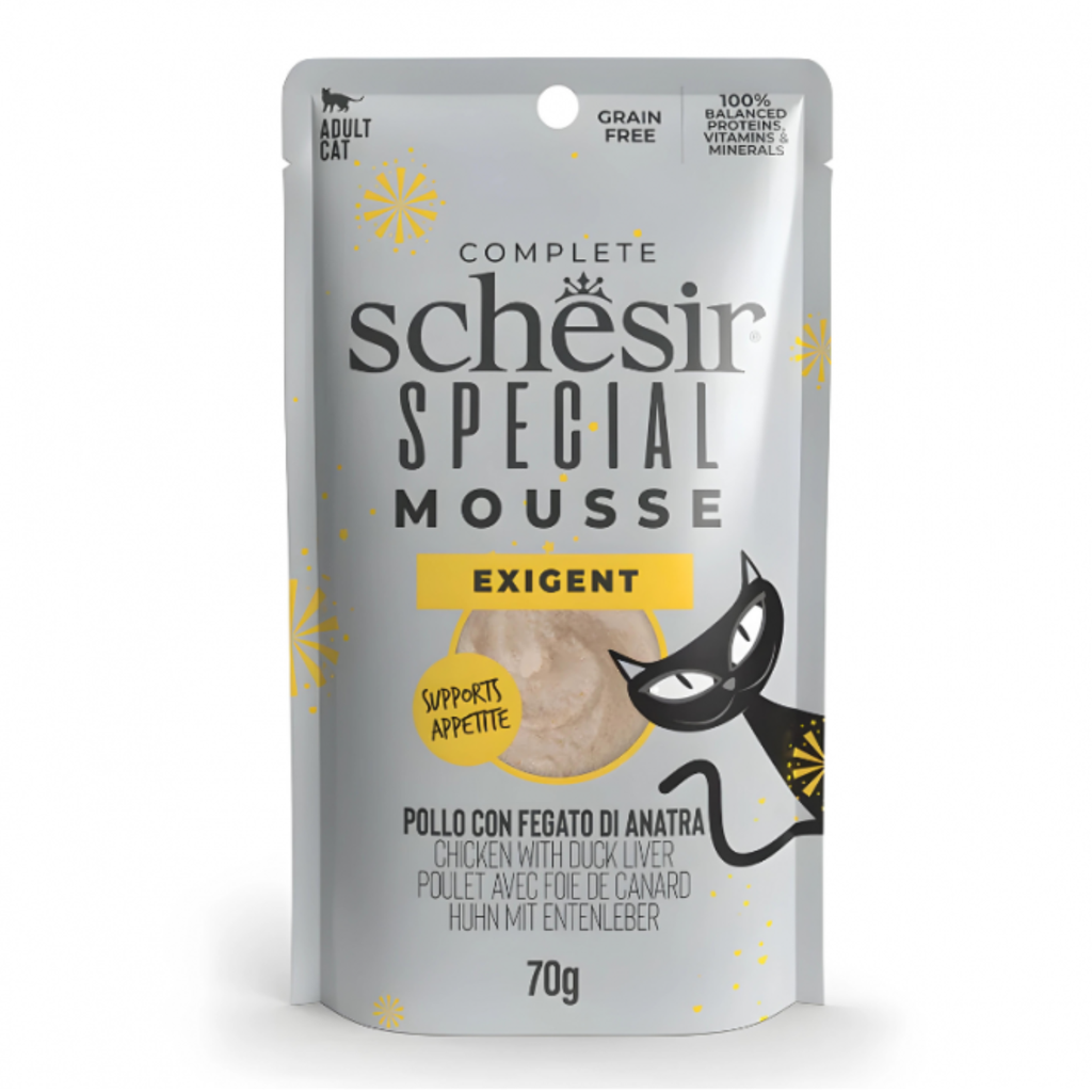 Schesir Special Mousse (Exigent) For Cat - Chicken With Duck Liver