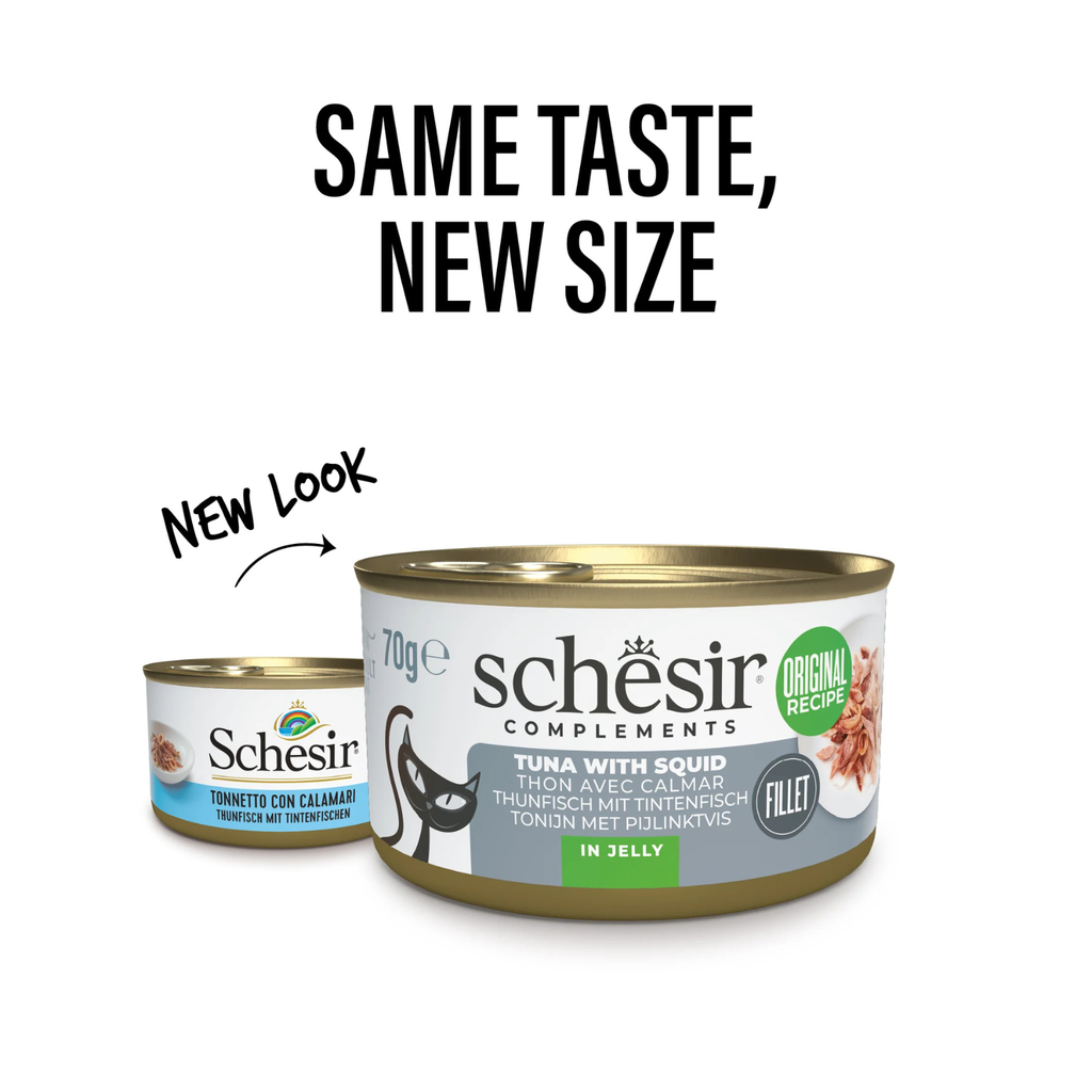 Schesir Complements Cat Wet Food in Jelly Can- Tuna With Squid