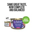 Schesir Complete & Balanced Nutrition Wet Cat Food in Broth Can- Tuna With Beef