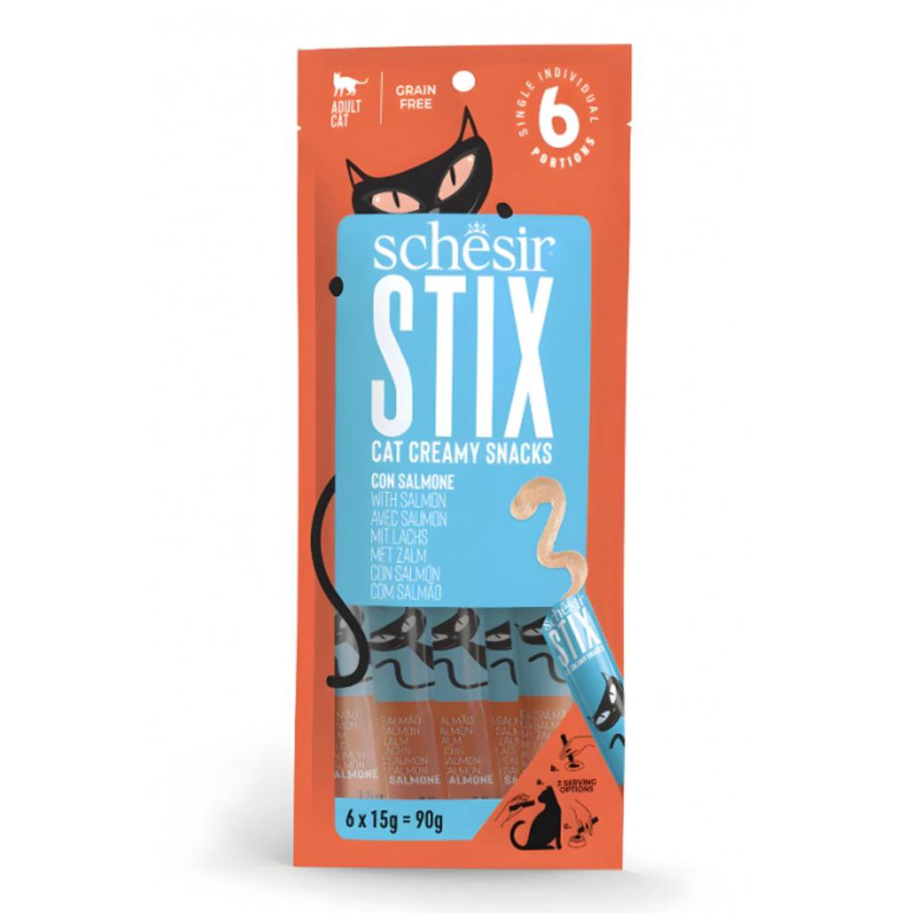 Schesir Stix Treat For Cat In Cream - Salmon 6x