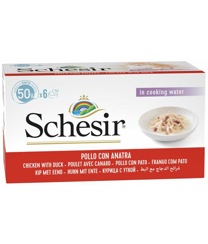 Schesir Cat Multipack Can Wet Food-Chicken fillets With Duck 6x