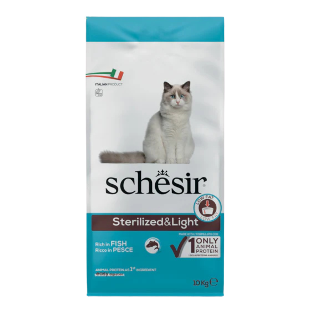 Schesir Dry food for adult cats with a single protein source - Sterilized & Light Rich in Fish