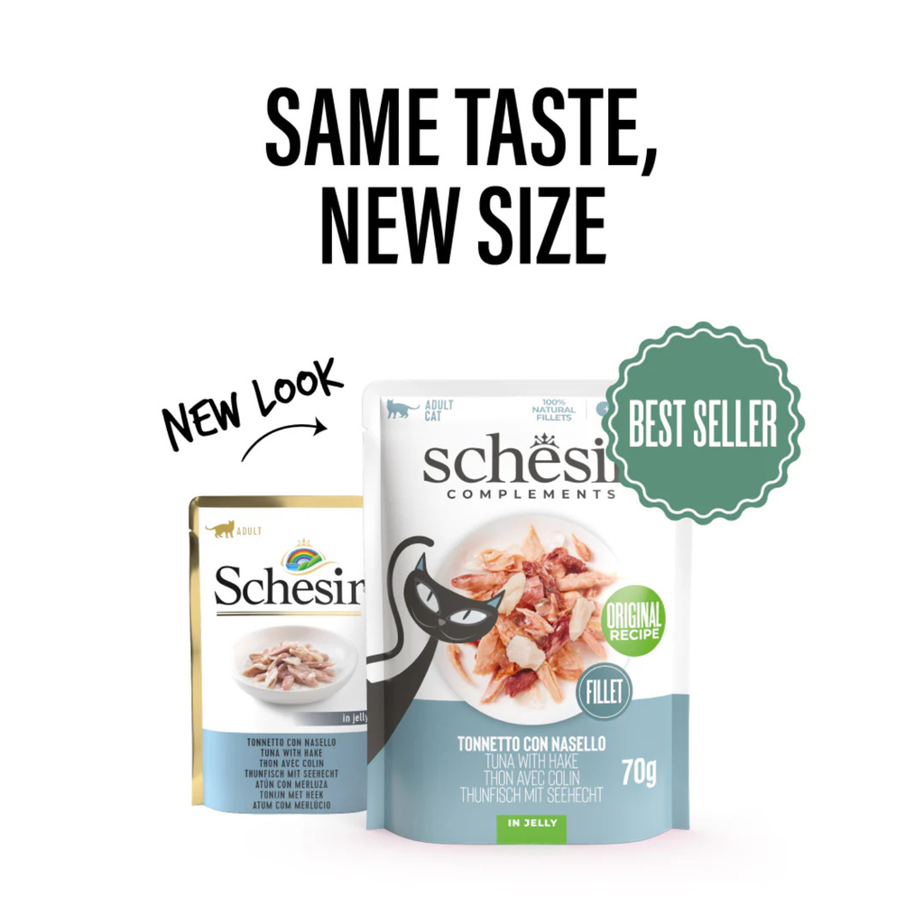 Schesir Complements Cat Wet Food in Jelly Pouch- Tuna With Hake