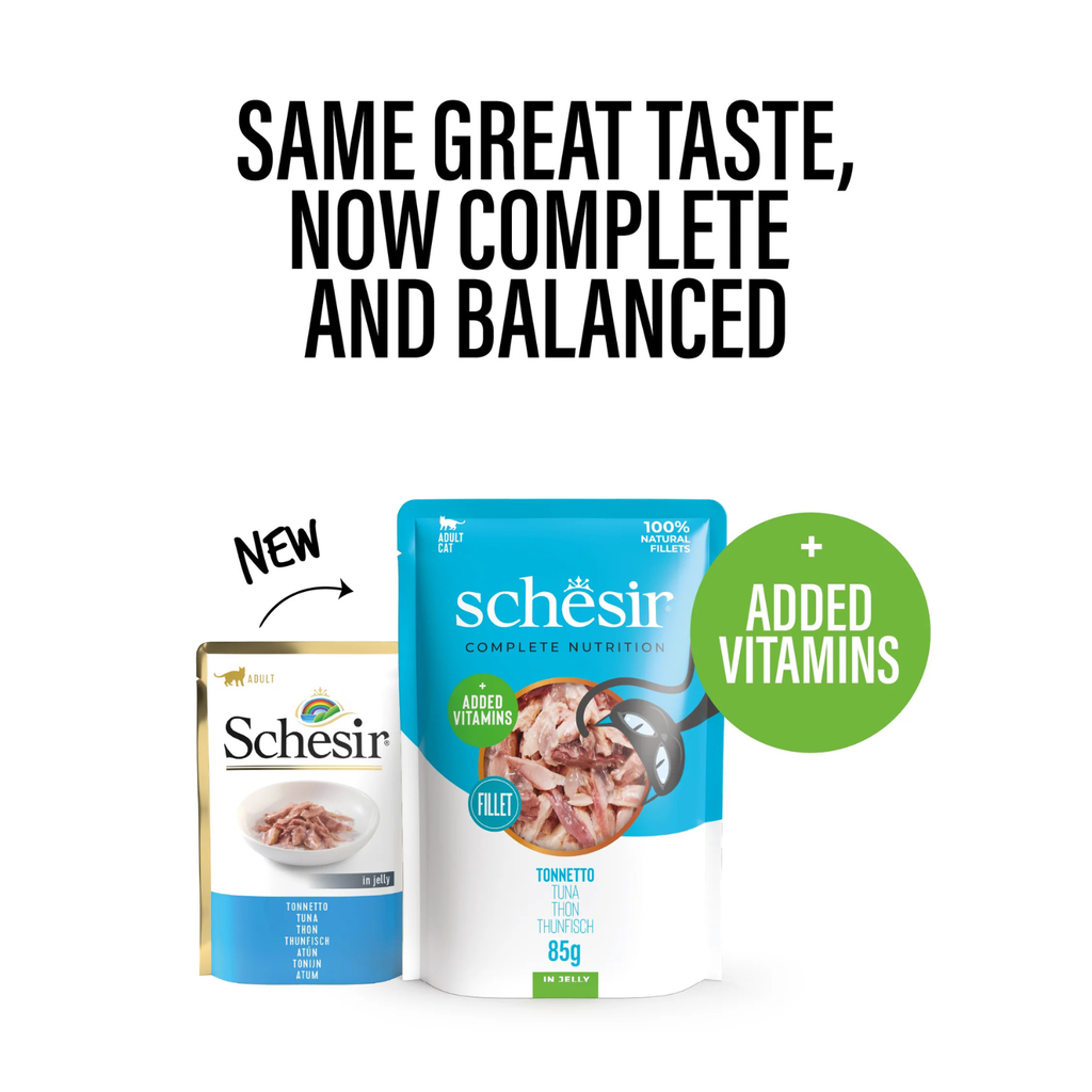 Schesir Complete & Balanced Nutrition Wet Cat Food in Jelly Pouch- Tuna
