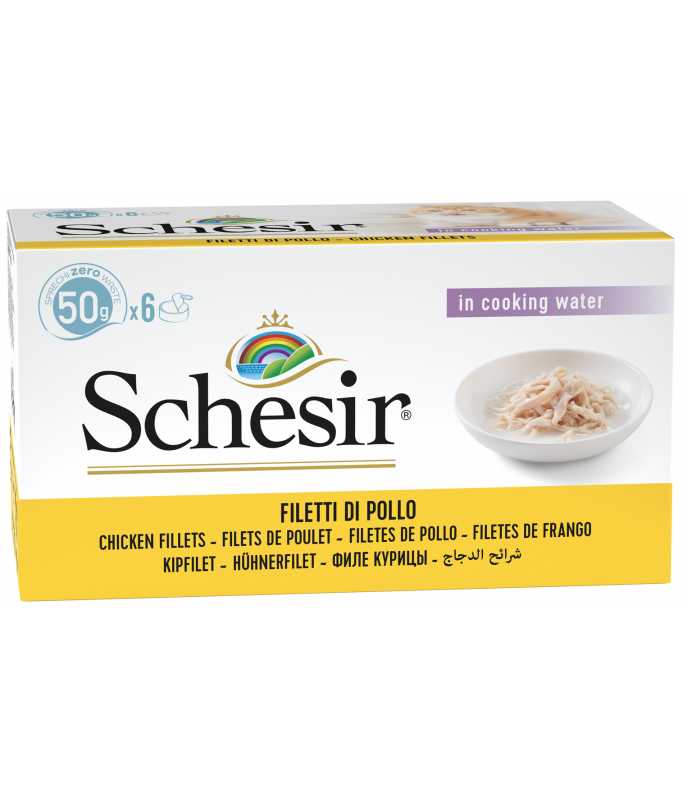 Schesir Cat Multipack Can-Wet Food Chicken Rice Natural Style-6x