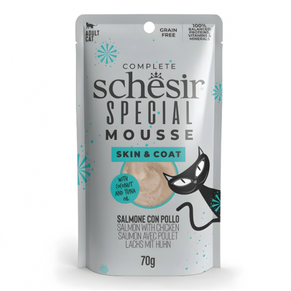 Schesir Special Mousse (Skin & Coat) For Cat - Salmon With Chicken