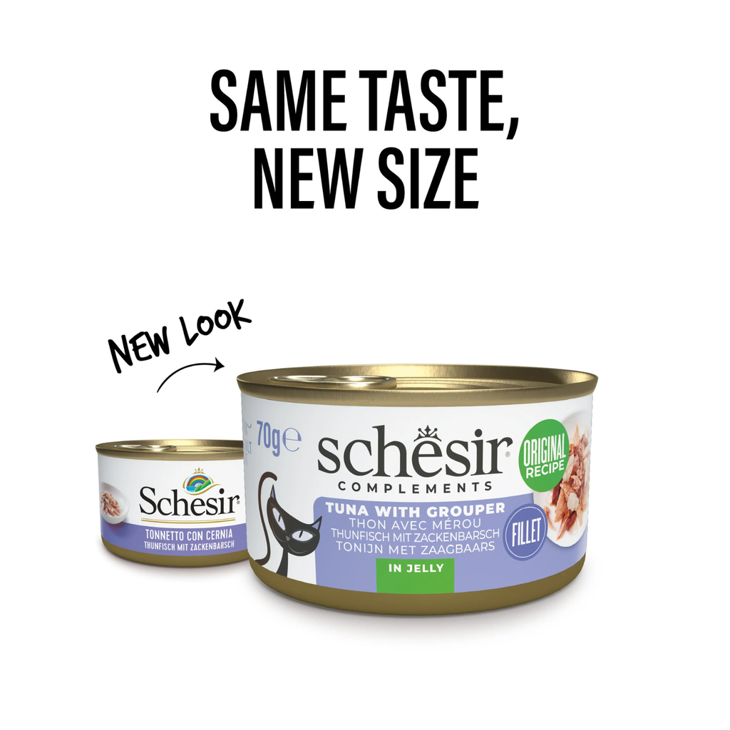 Schesir Complements Cat Wet Food in Jelly Can- Tuna With Grouper
