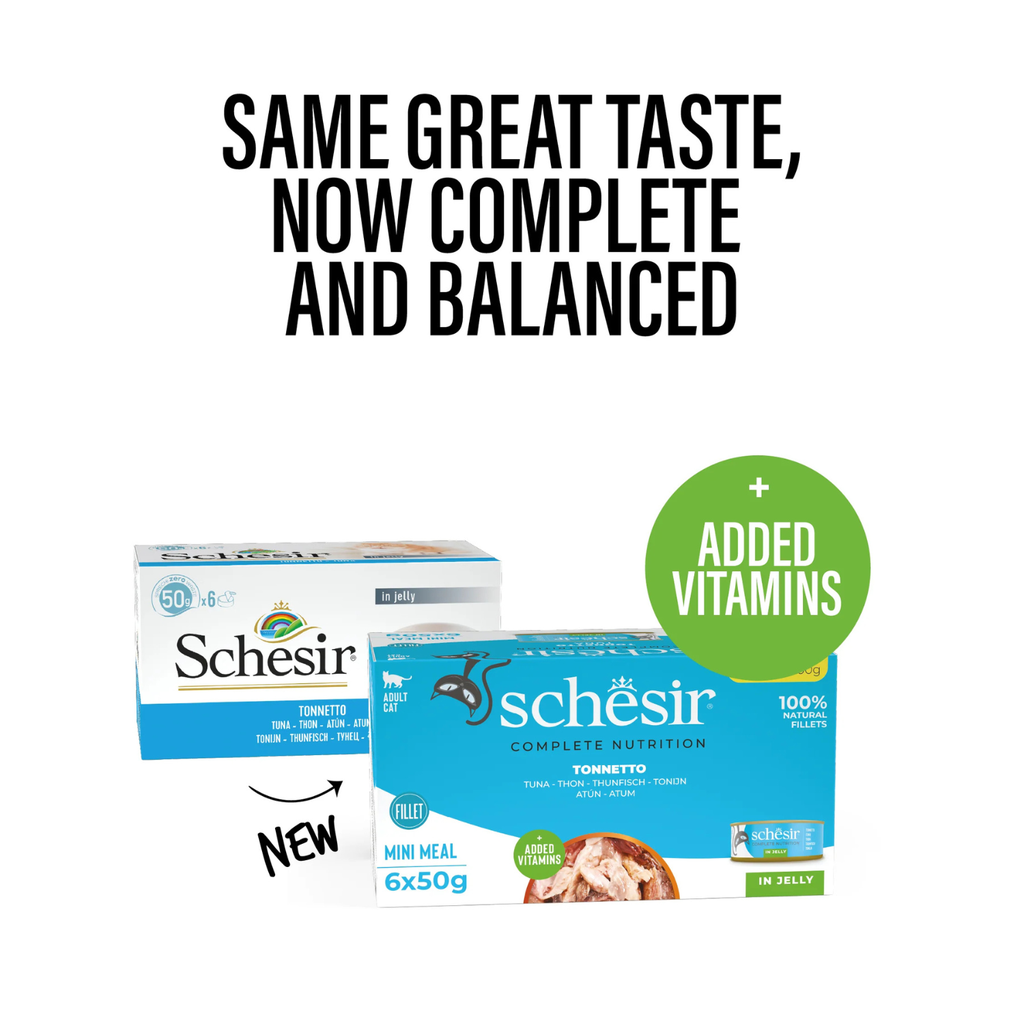 Schesir Complete & Balanced Nutrition Wet Cat Food in Jelly Can- Tuna-(6X)
