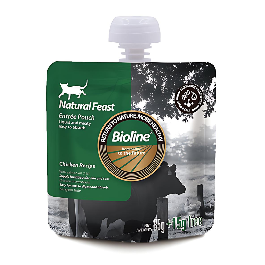 Bioline Natural Feast Entree Pouch Chicken Recipe 85g+15g (Min Order : 6pcs)